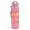 1PC Drink Coffee Be Happy Letter 750ml Color Plastic Sports Water Bottle Leakproof Flip Straw Lid Suitable for Sports Office Home Use