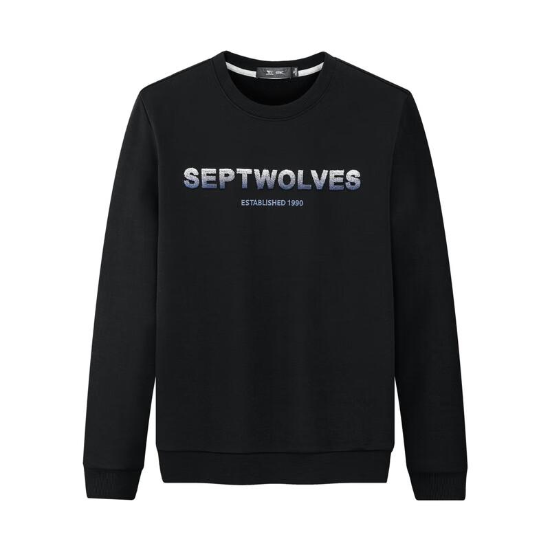 

Septwolves Men s Fleece-Lined Crew Neck Letter Embroidered Sweatshirt 4XL (190cm)