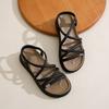Rome with Skirt Sandals Women's 2025 Summer New Open-toed Versatile Beach Platform Super Soft Black Outer Sandals