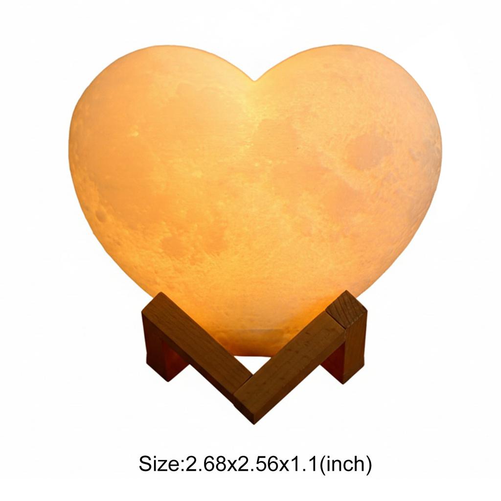 Heart Shaped Night Light 16 Colors Adjustable USB Bedside Lamp Rechargeable for Christmas Valentine Day Anniversary Wedding