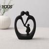 3D Printed Family Sculpture of Three Figurine, Heart-Shaped Parent & Child Statue, Matte Texture Home Decor Ornament, Creative Gift for