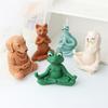 Yoga Animal Silicone Mold 3D Pug Prayer Meditating Rabbit Mould Praying Turtle DIY Mold Scented Candle Pet Plaster Resin Mold