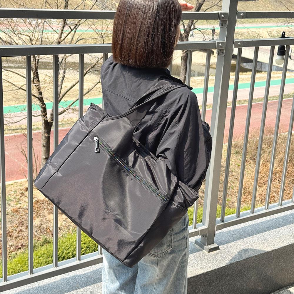Olivia Pop OP_M2404 Daily Lightweight Black Big Shoulder Bag
