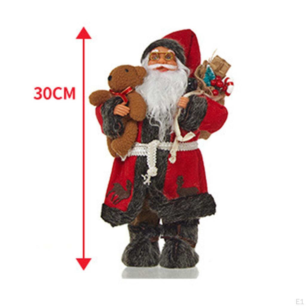 Collectible Standing Christmas Ornaments, Traditional Santa Claus Figurine,