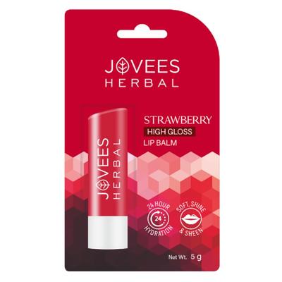 Bálsamo Labial Herbal de Fresa de Alto Brillo 5g Para Labios Suaves y Flexibles Hidratación 24 Horas y Nutrición Natural