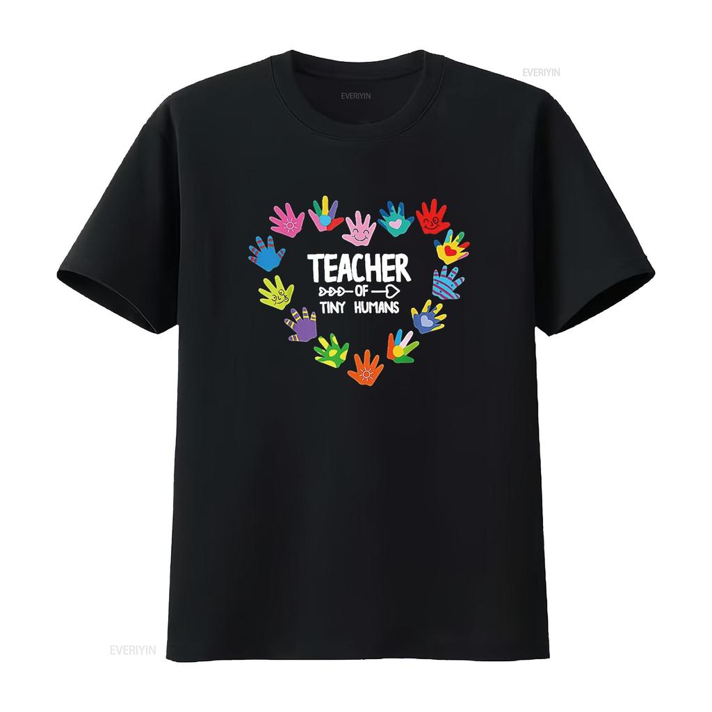 Teacher Of Tiny Humans Hands Heart Teaching Appreciation T Shirt vintage Washed Comfortable graphic Unisex Casual Stylish Soft