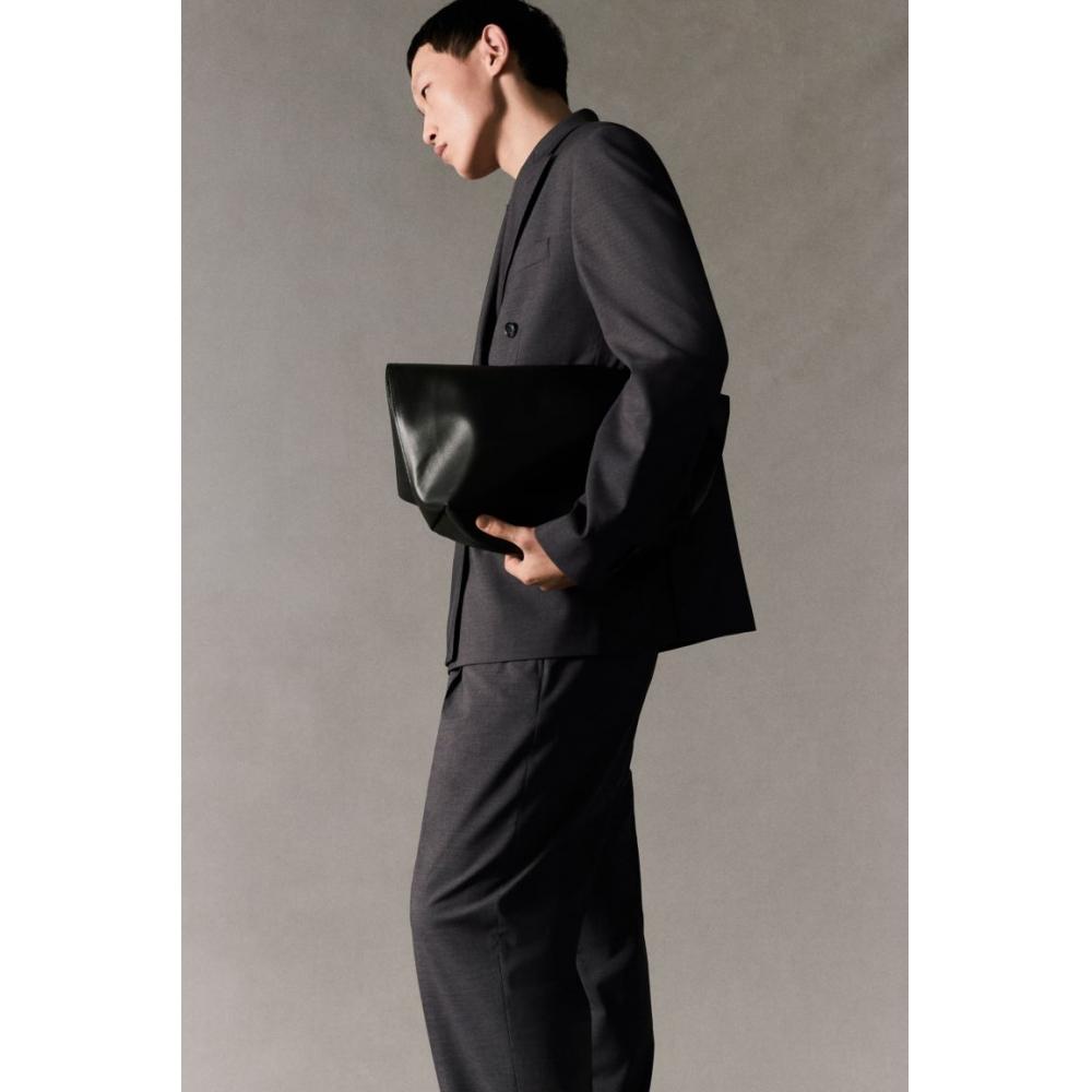 H M Relaxed Fit Suit Pants Dark Grey