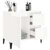 Schrank unter dem Waschbecken, 2 Schubladen, schwarzes dreieckiges Stativ, 65x33x60 cm