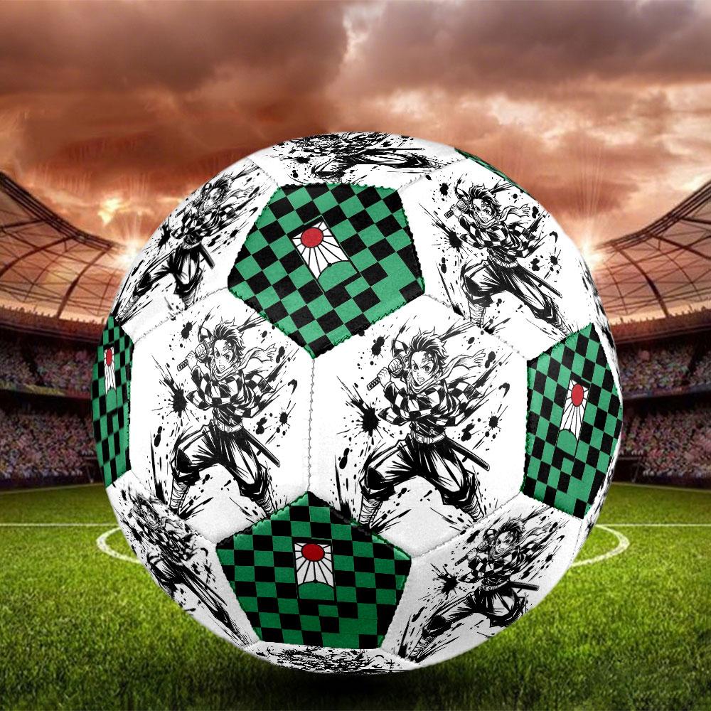 1pc Demon Slayer Kimetsu No Yaiba Soccer Ball Size 5 Indoor Soccer Ball Fashion Colorful Backyard Game - Great For Sports Fans Gift HE21