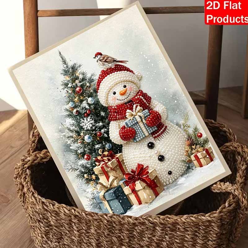 Weihnachtsmann Schneemann Perlenmalerei Set Handgemachtes DIY Heimdekoration Malerei Geschenkbox Baum