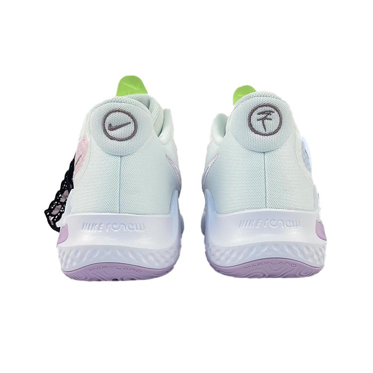Nike KD Trey 5 IX Cushioning Slip Resistant Mid top Vintage Basketball Shoes Unisex White Blue Purple DJ6922-100(Team352-)