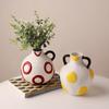 Ceramic Vase Kettle Flower Vase Flowerpot Geometric Graffiti Flower Arrangement Accessories Home Decoration Accessories