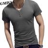 GMXIA Men's fashion casual solid color print Tops & T-shirts Shirt