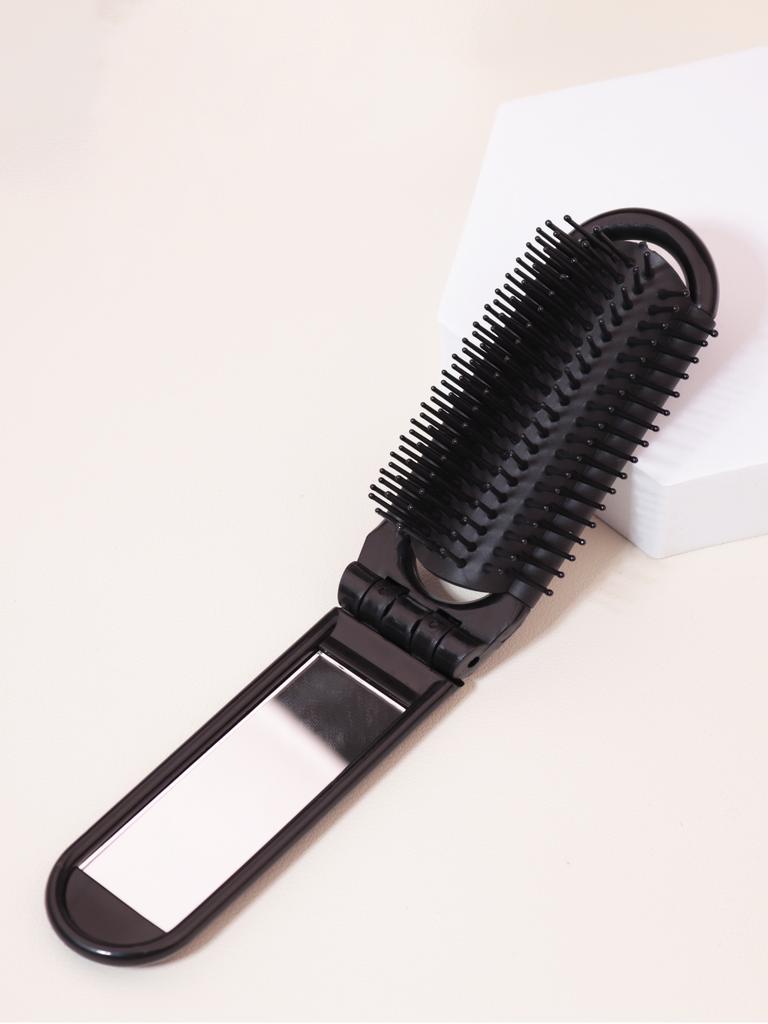 1pc Portable Mini Foldable Anti-static Massage Mirror Hair Comb Travel Girl with Mirror Foldable Comb Special for Real Hair Wigs
