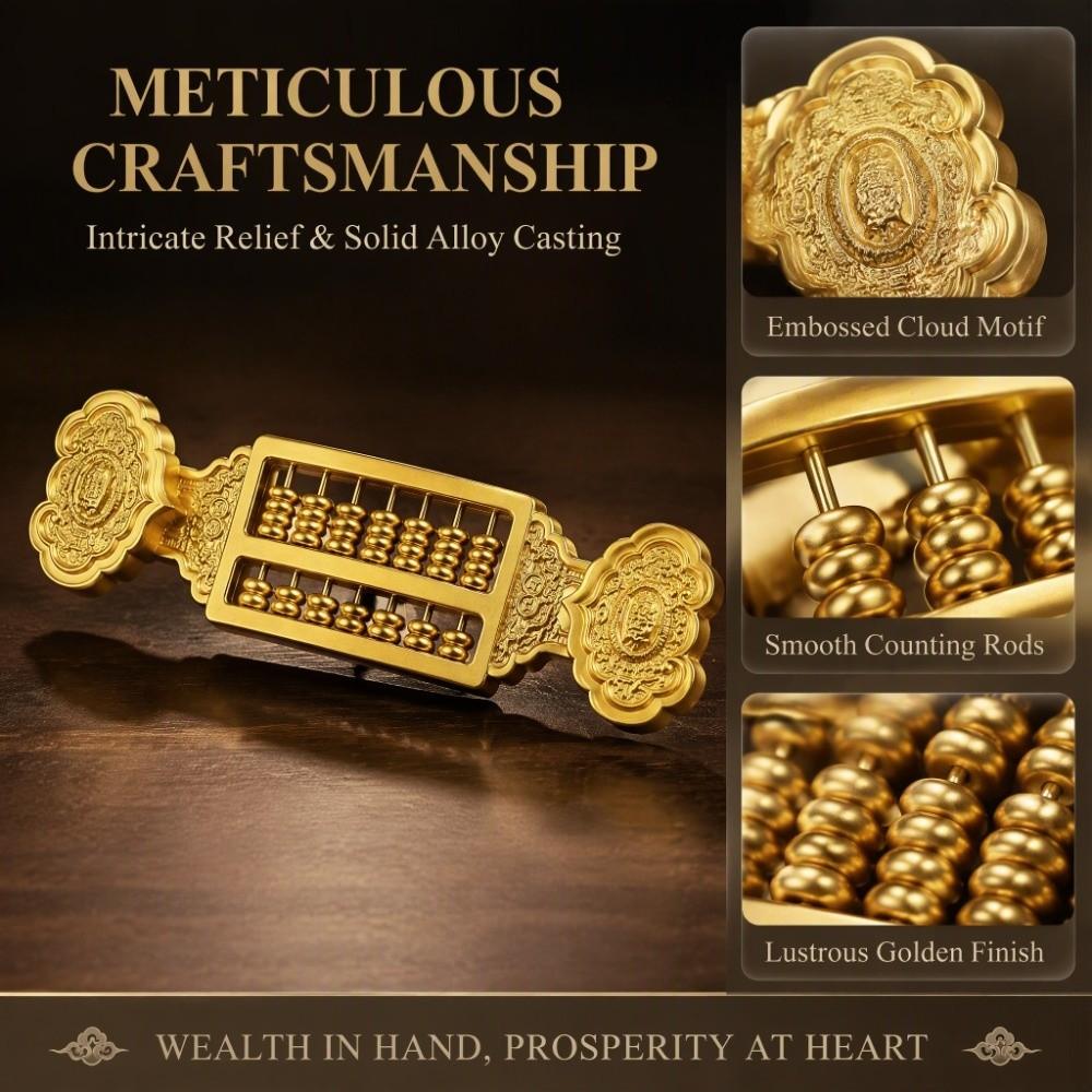 Zinc Zinc Alloy Ruyi Abacus Ornament 18cm Feng Shui Prosperity Abacus Decor Chinese Business Gift Office