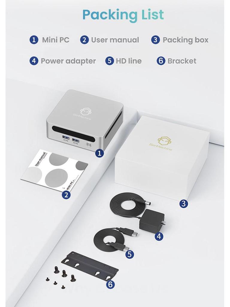 GenMachine Mini PC with AMD Ryzen R7-7730U for Office, Home, and Gaming