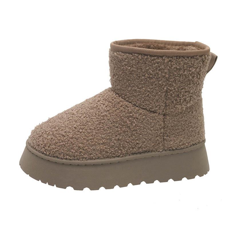 

Women s Lightweight Comfortable Cold Warm Padded Snow Boots Non-slip Wear-resistant Outdoor Casual Sneakers Cotton Boots 41 колір світло кави