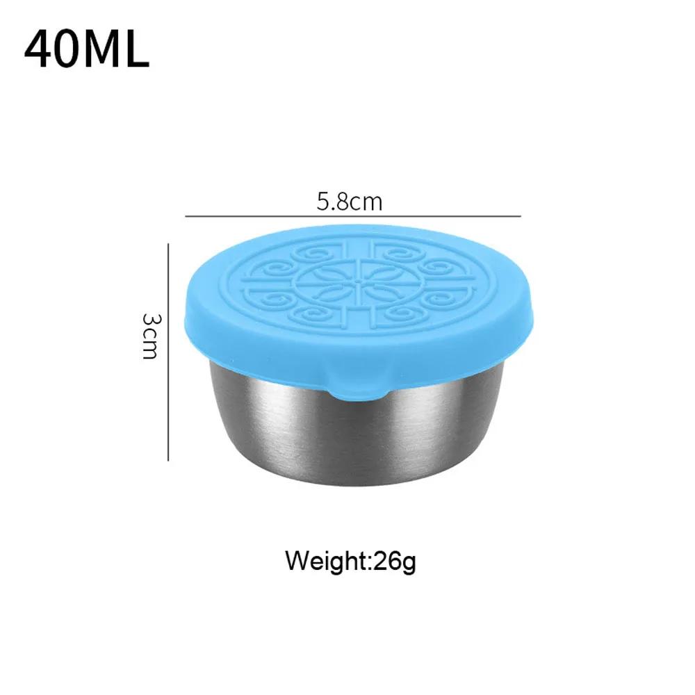1ks Nádoba na salátový dresink s 1,35oz/40ml opakovaně použitelným nerezovým kelímkem a nepropustnými silikonovými víčky do svačinové krabičky a na piknik