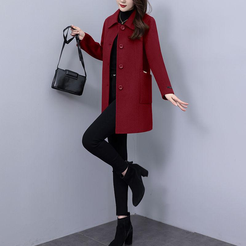 Manteau en laine pour femme petite taille 2025: Épais, court, style coréen, tendance