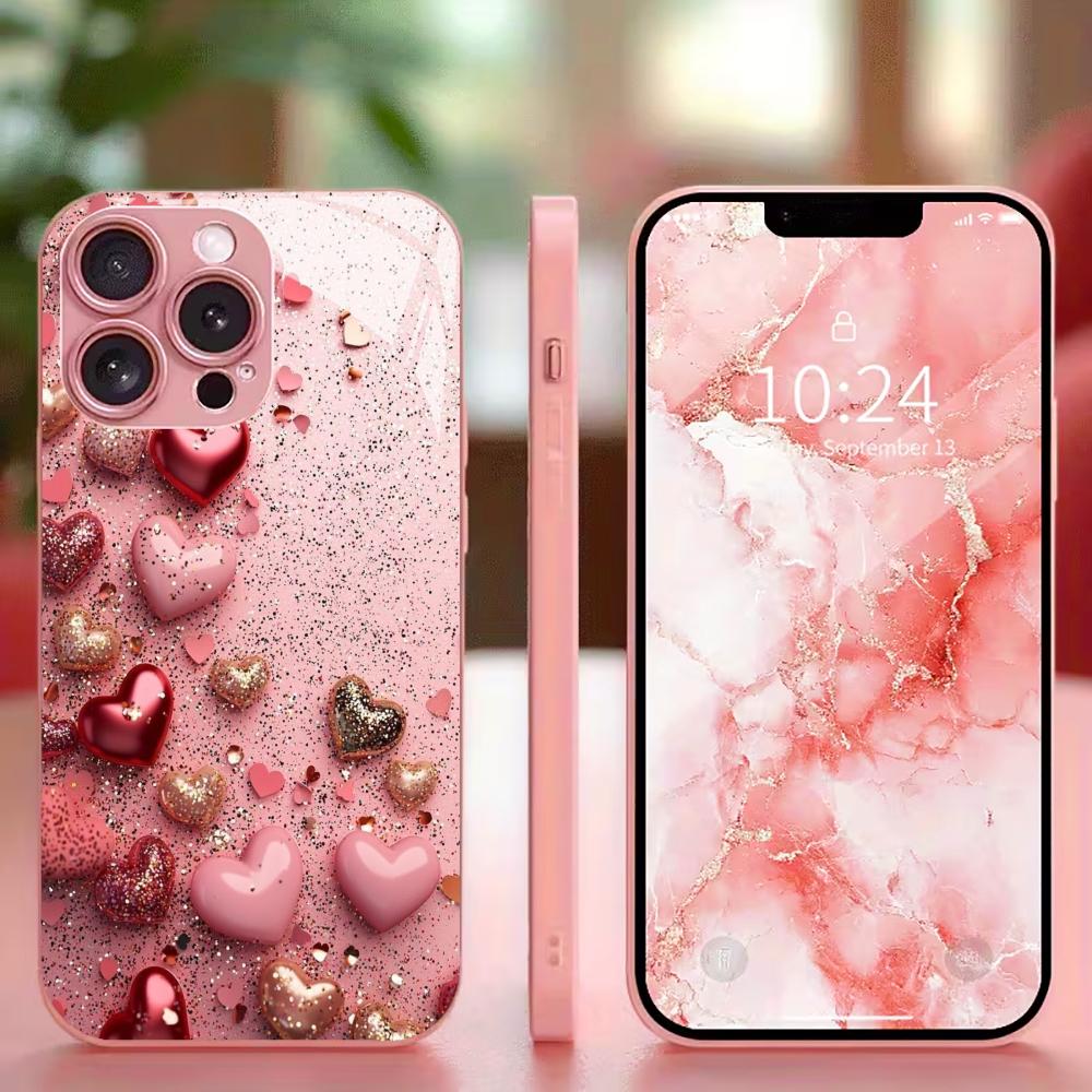 Colorful For Electroplated Glass Phone Case For iPhone 17 16 15 14 13 12 11 Pro Max Plus 16E 17Air Cover