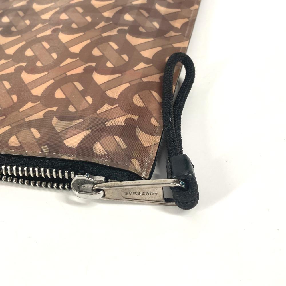 BURBERRY Logo Check TB pouch bag with strap Clutch bag Nylon Beige/Black