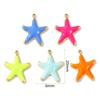 2 PCs Waterproof 304 Stainless Steel Ocean Starfish Jewelry Charms 18K Gold Plated Enamel Pendants For DIY Necklace 20mm X 16mm