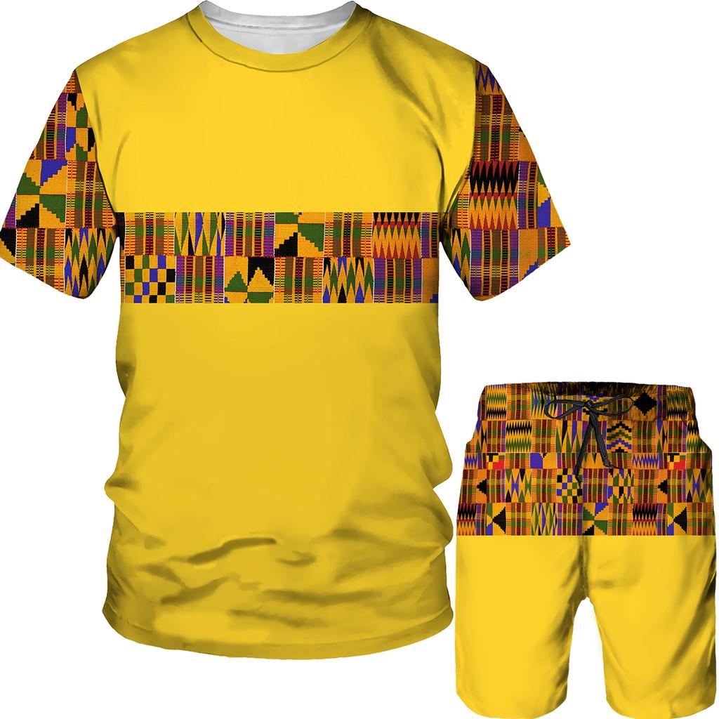 Legrační 3D tisk African Dashiki Pánské tričko Šortky Pánské tepláky Oblečení na lidové zakázky Unisex Trička/Šortky/Suit Žena Pánské oblečení