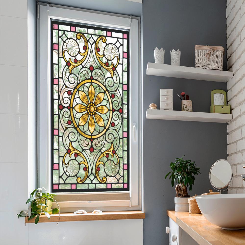 Adesivo per Vetro Finestra Espositore Balcone Esterno con Motivo Pittorico Retrò