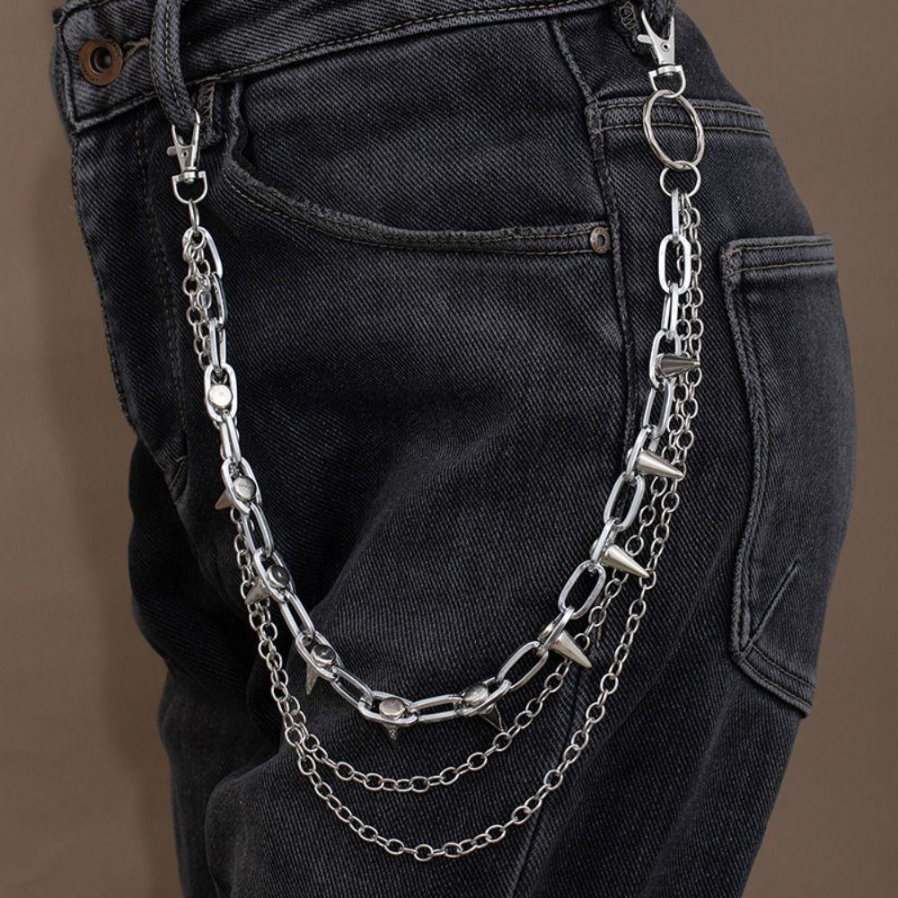 Nieten Nieten Nieten Hosenkette Zink Zink Zinklegierung Punk Gürtelkette Goth Metall Taillenkette Männlich