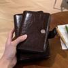 A7 Marrone Retro Lucido Con 40 Fogli Pagina Interna PU Clip-on Quaderno Pelle Sintetica Quaderno a Fogli Mobili