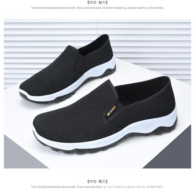 Men's Kung Fu Shoes Breathable Canvas Spring Walking Shoes Non-Slip Wear-Resistant Soft Sole Comfort Lightweight Chinese Style