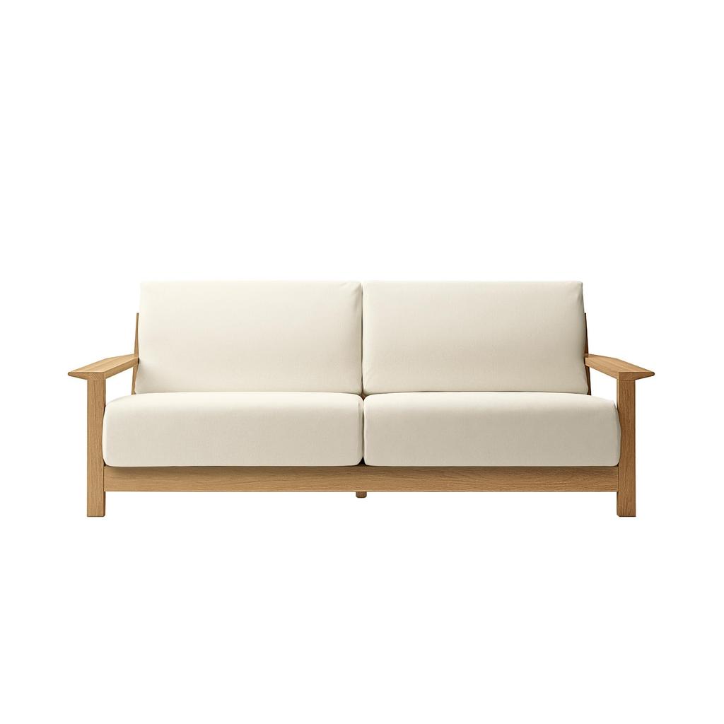 MUJI Washed Cotton Canvas Natural For Sofa Body and Wooden Urethane Pocket 3 82992717 Cover, Color, Frame, Coil, Seater,