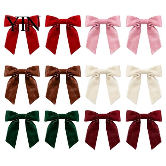 Christmas Tree Decorations 2Pcs Velvet Bows, Holiday Hanging Wall Decor for Wreath Topper, Wedding Backdrop, Bridal Shower, Birthday Party, Front Door
