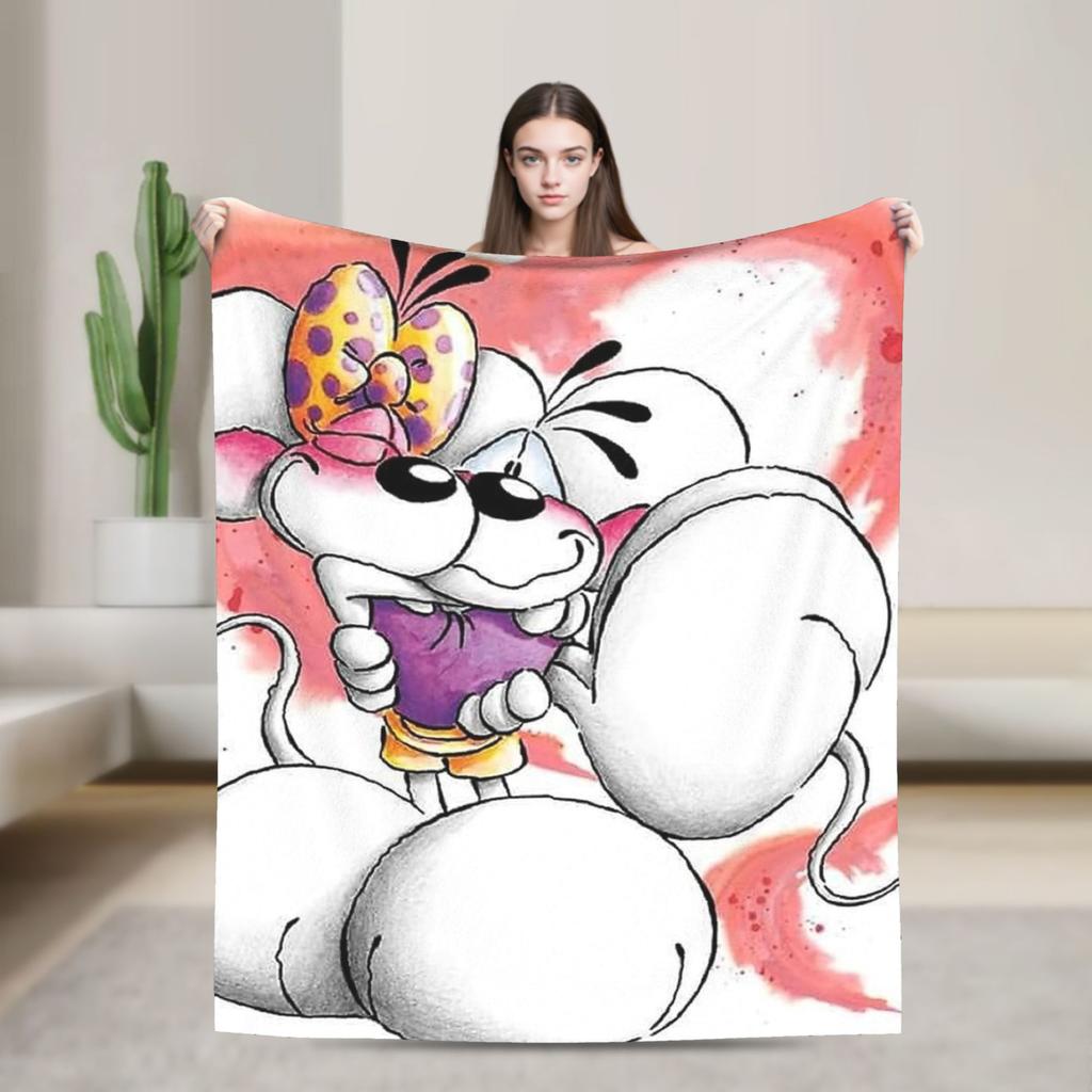 D-Diddles Blankets Flannel Diddl Catoon Soft Throw Blankets for Bedding Couch Bedroom Quilt