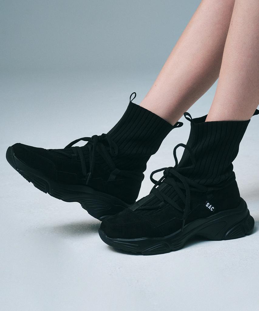 Salt And Chocolate Sac Lace-Up Knit Sneakers 412430012 (5Cm/1Color)