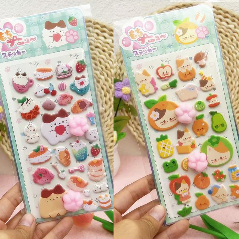 2-4pcs 3d Relief Bubble Stickers Cute Rabbit Cartoon Children Diy Stickers Phone Cases Handmade Diy Materials Sticker