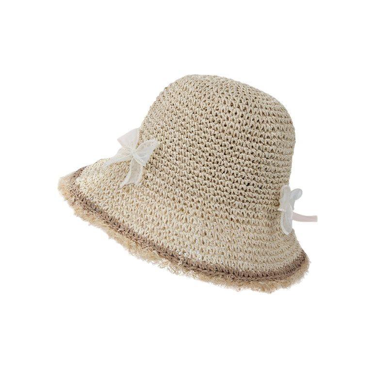 Women's Summer Pastoral Style Small Flowers Woven Straw Hat Sun Protection Straw Hat Fashionable Versatile Small Flowers and Plants Woven Sun Hat