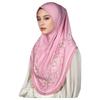 Breathable Eid Al-Fitr Long Floral Turban Adjustable Ethnic Style Printed Arab Lady Headscarf Elastic Long Hijab Head Wrap Daily
