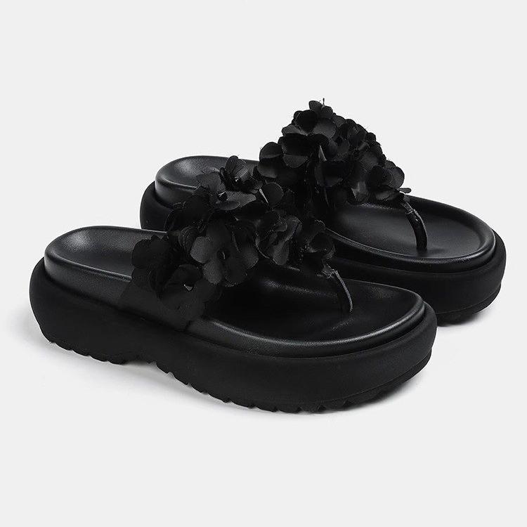 Slippers women's summer outer wear new summer women's shoes toe heightened thick-soled flip-flops sandals
