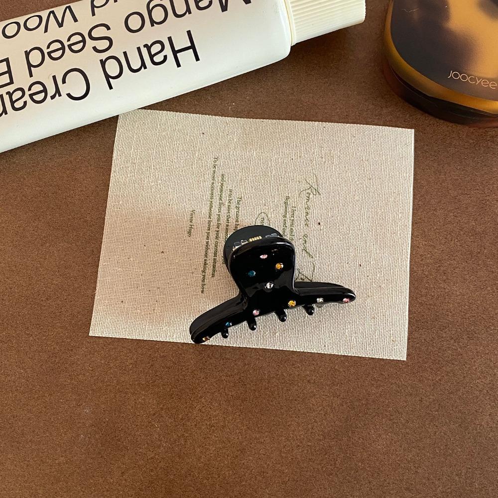 Acetic Acid Colorful Rhinestone Hair Clip Crystal Small Grab Clip Acetate Hairpin  Female