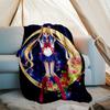 Moon Princess Print Flannel Blanket, Soft Warm Lightweight Throw Blanket for Living Room,Sofa Bed Camping Office