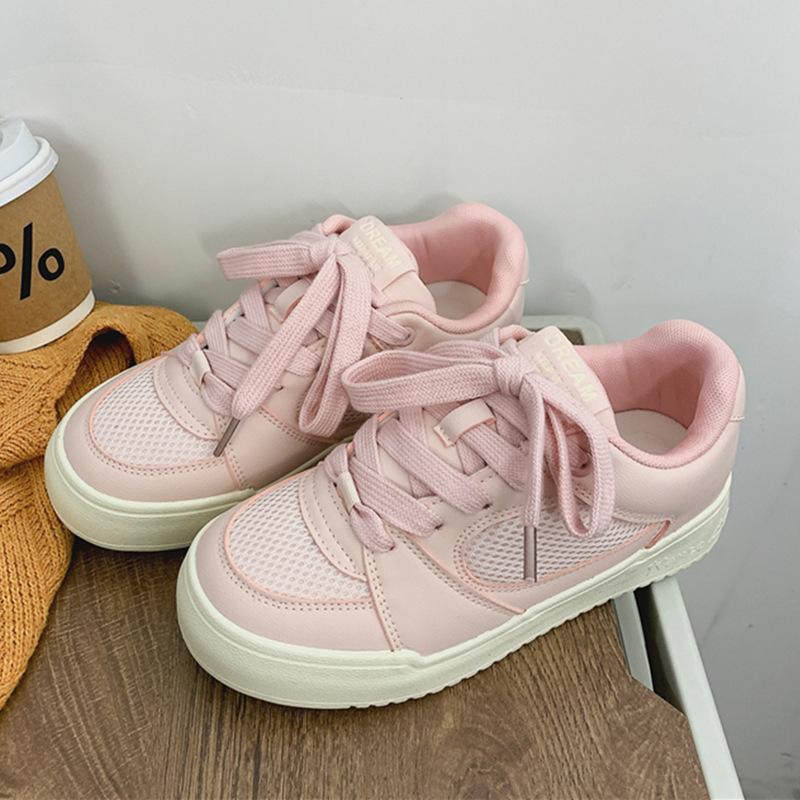 

Нишевые розовые кеды для скейтборда женские универсальные весенне-осенние новые сетчатые дышащие белые туфли повседневные туфли-хлебцы 35 розовый