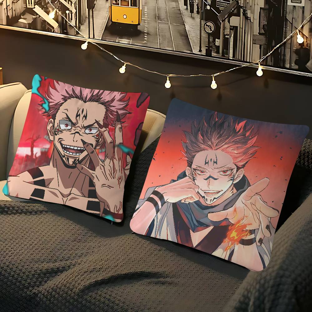 Character R-Ryomen S-Sukuna Cushion Cover Inches Farmhouse Decor Home Throw Pillow Covers For Couch Decorations