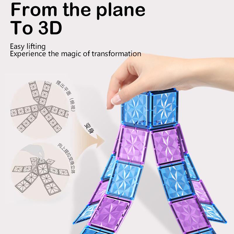 Magnetic Tiles for Kids Ages 3-5 4-8 Magnet Toys for 3 4 5 6 7 8+ Year Old Boys Girls Toddlers Magnetic Building Blocks Preschoo