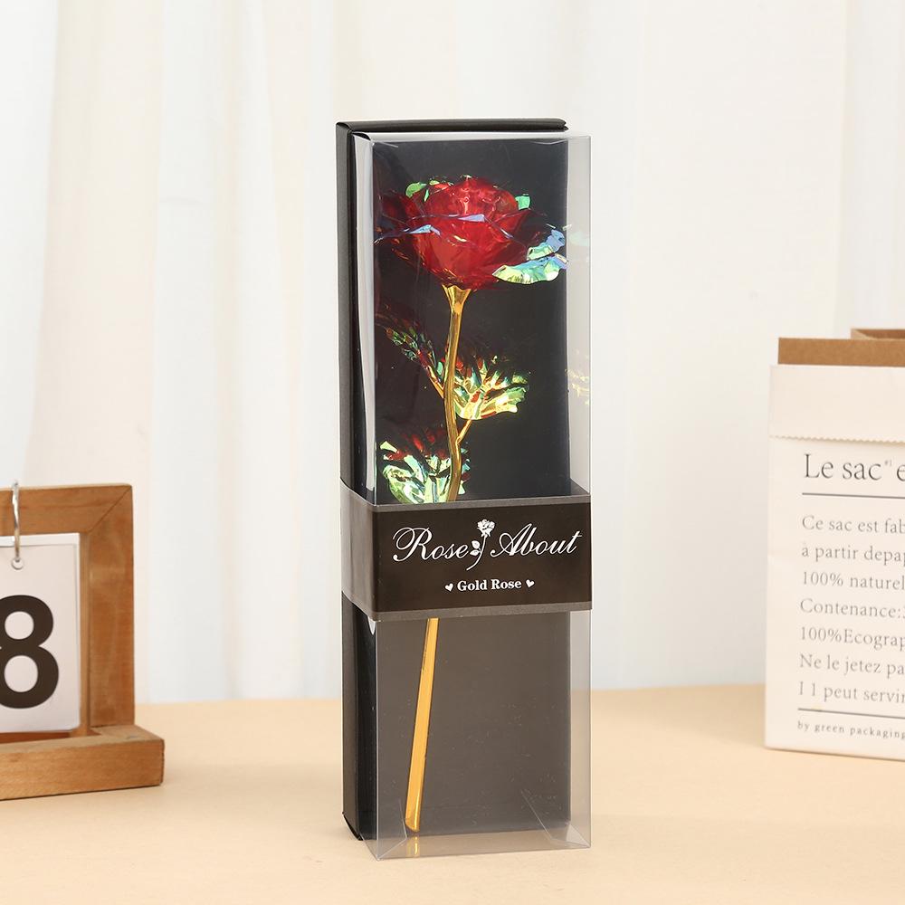 

Creative Gold Foil Rose in Black Gift Box - Perfect for Valentine s Day, Graduation, and Special Occasions