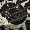 Celestial Sun and Moon Fitted Sheet Set Mystical Black and White Bed Sheets Set Starry Sky Bedding Set Soft Microfiber Bed Cover