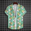 Camisa Hawaiana para Hombre Camisas de Manga Corta Estampadas 3D de Cerveza Camisa para Fiesta de Cerveza Camisetas Camisetas Casuales de Verano Ropa Holgada Oversize para Hombre