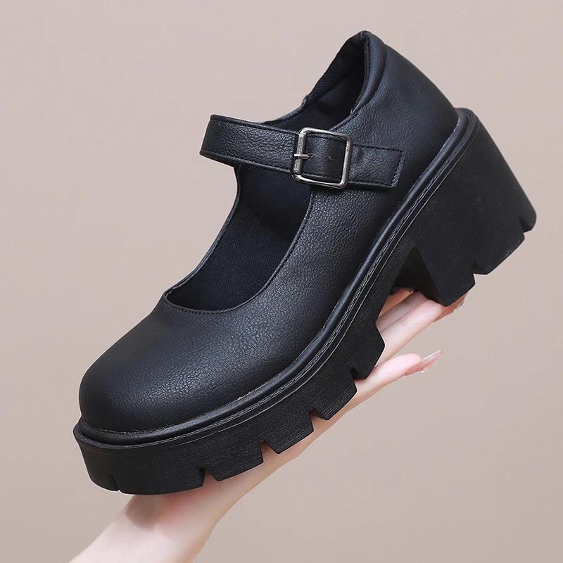 

Модная женская обувь Винтажные туфли-лодочки на платформе для девочек на высоком каблуке Платформа Обувь Лолиты Японский стиль Колледж Милая студенческая обувь 40