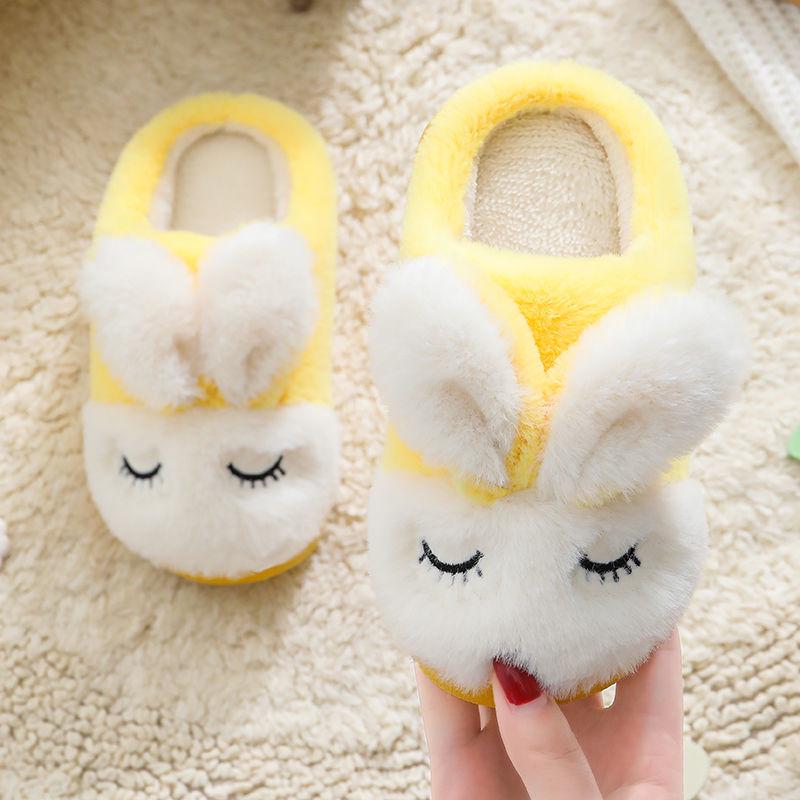 Kinder Cartoon Konijn Katoenen Pantoffels voor Binnengebruik - Schattig Wintervoetwerk voor Jongens & Meisjes