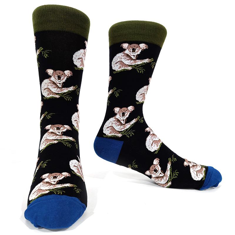 Novelty Happy Funny Men Graphic Socks Cotton Poker Corgi Frog Crazy Burger Piranh Wolf Avocado Eagle Sock